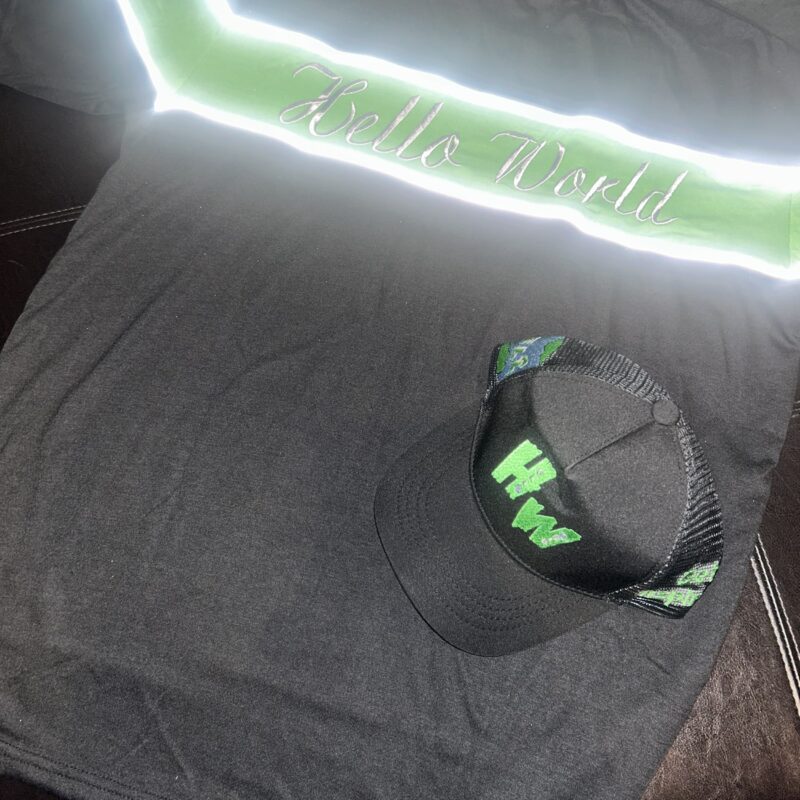 Black & Lime Green Reflective shirt ( Hat sold separately )
