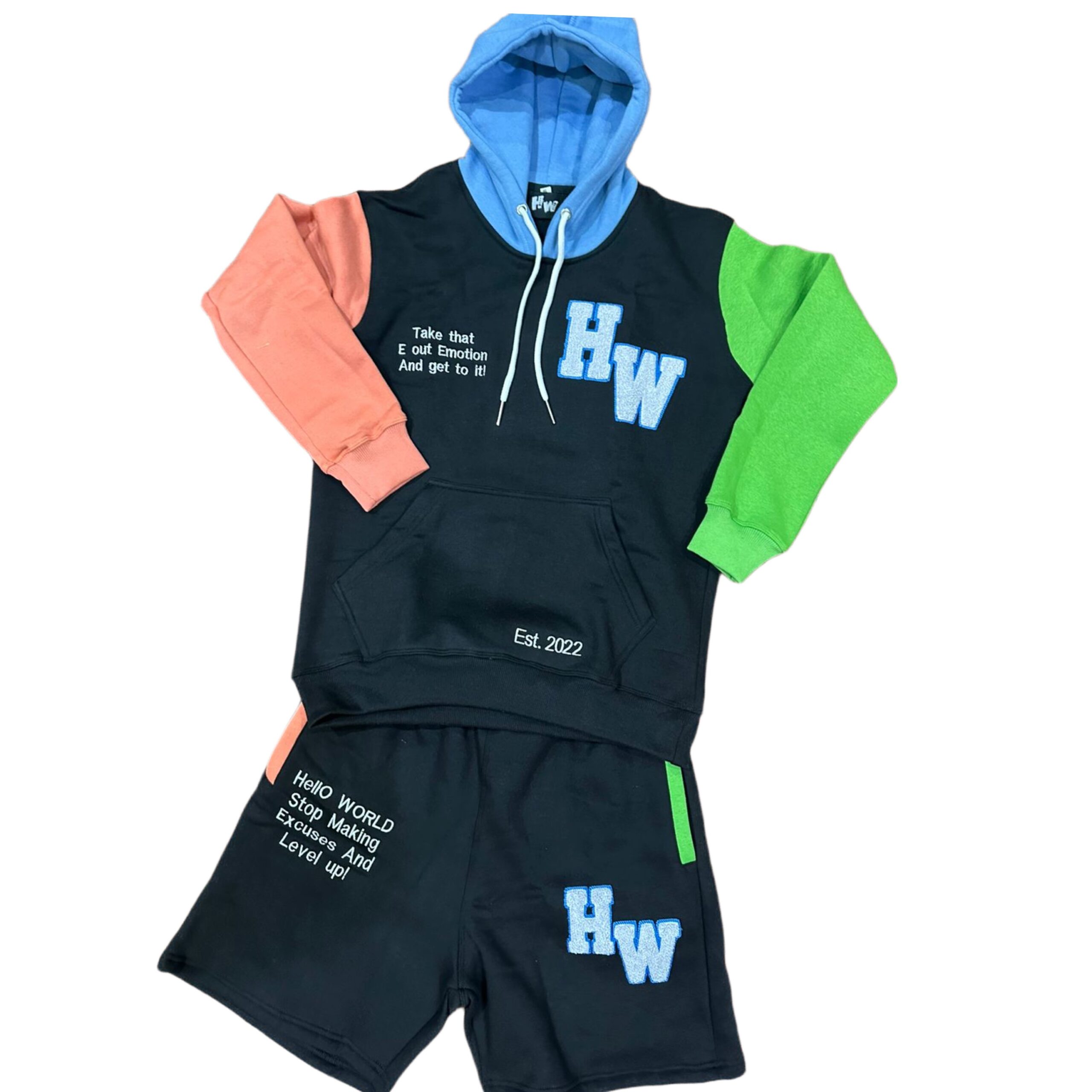 BLACK/PINK/MINT/SKY BLUE HW SHORT SET