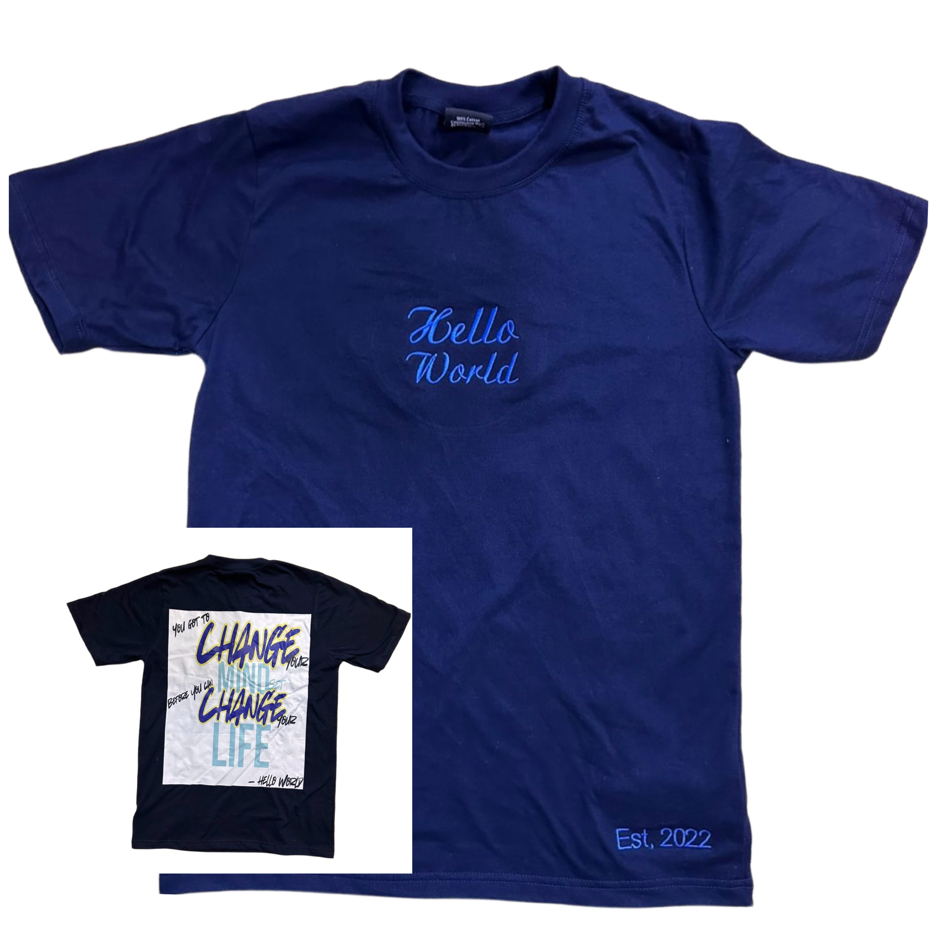 NAVY/ROYAL BLUE HW INSPIRATIONAL SHIRT